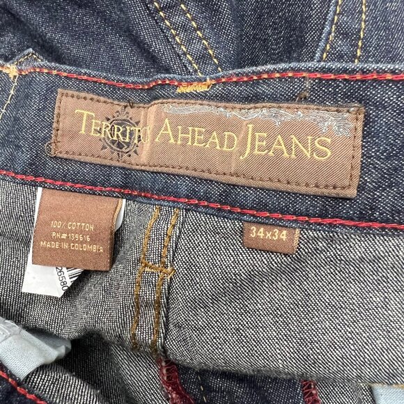 The Territory Ahead Denim Blue Jeans Size 34X34 Straight Leg - Picture 5 of 6